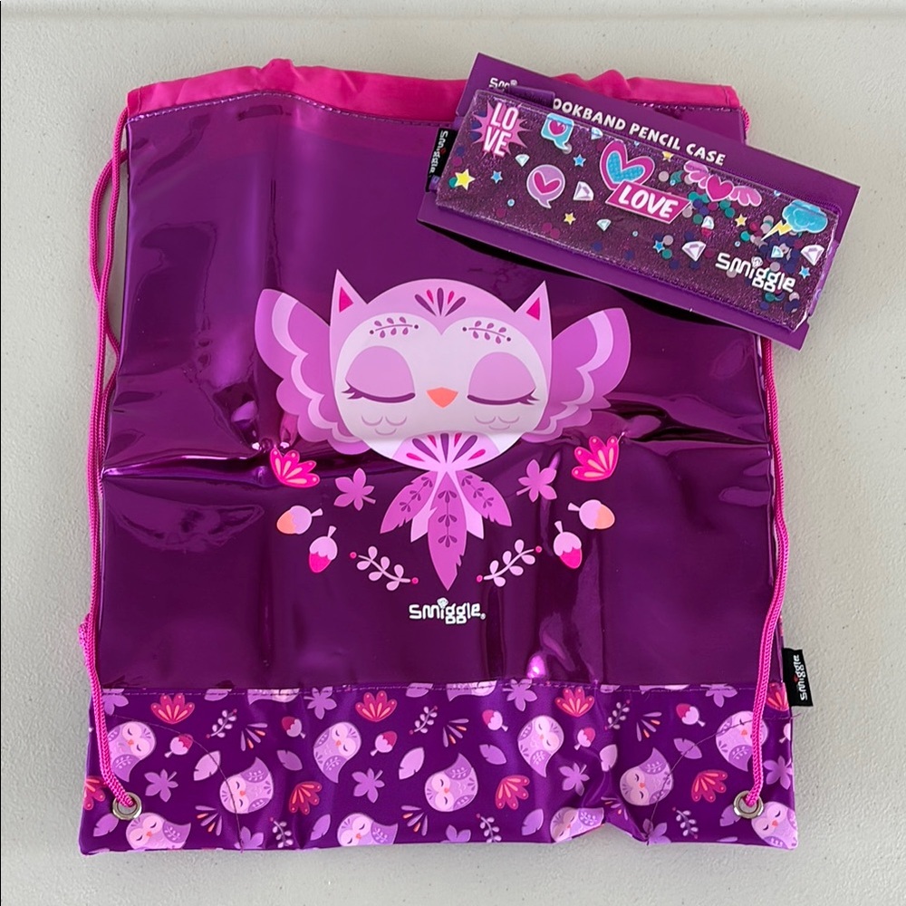 Sniggle Owl Drawstring Bag and Pencil Case
